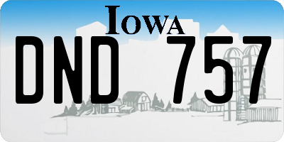 IA license plate DND757