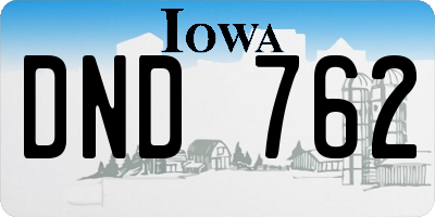 IA license plate DND762