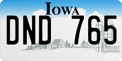 IA license plate DND765