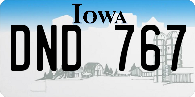 IA license plate DND767