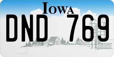 IA license plate DND769