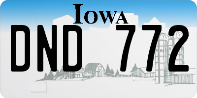 IA license plate DND772
