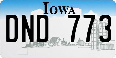IA license plate DND773