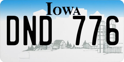 IA license plate DND776