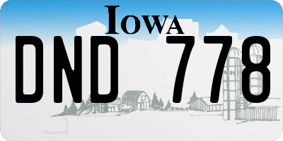 IA license plate DND778