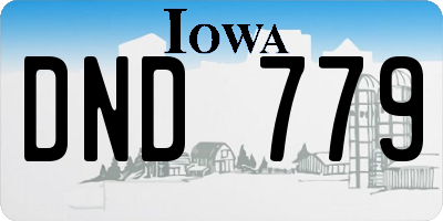 IA license plate DND779