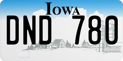 IA license plate DND780