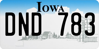 IA license plate DND783