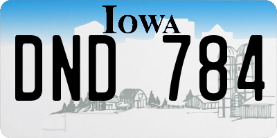 IA license plate DND784
