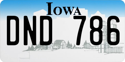 IA license plate DND786