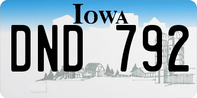 IA license plate DND792