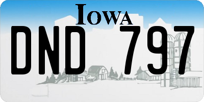 IA license plate DND797