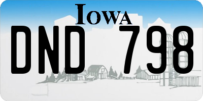 IA license plate DND798