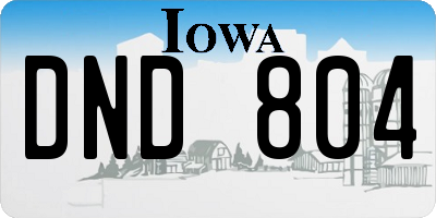 IA license plate DND804
