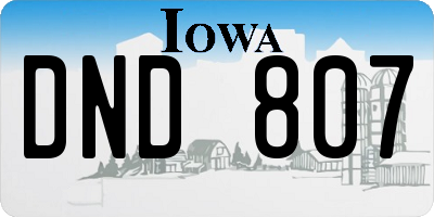 IA license plate DND807