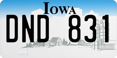 IA license plate DND831