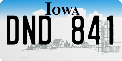 IA license plate DND841