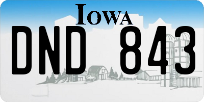 IA license plate DND843