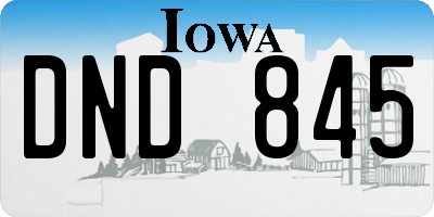 IA license plate DND845