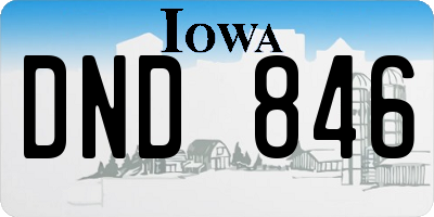 IA license plate DND846