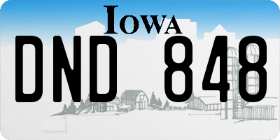 IA license plate DND848