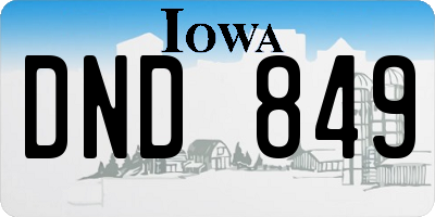 IA license plate DND849