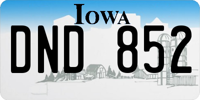 IA license plate DND852