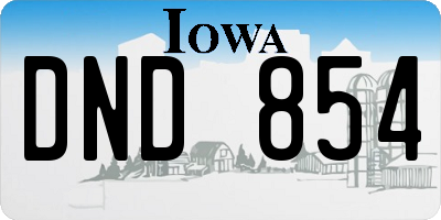 IA license plate DND854