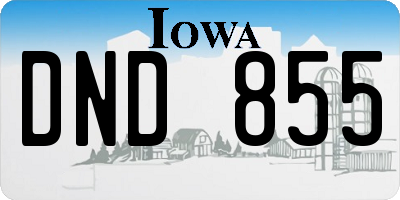 IA license plate DND855