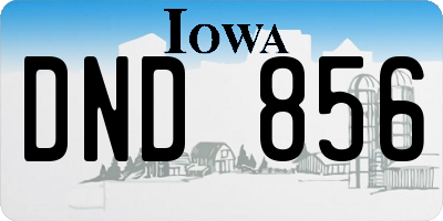 IA license plate DND856