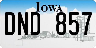 IA license plate DND857