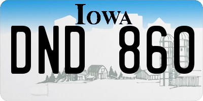 IA license plate DND860