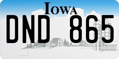 IA license plate DND865