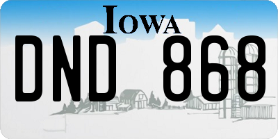 IA license plate DND868