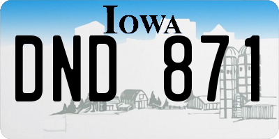 IA license plate DND871