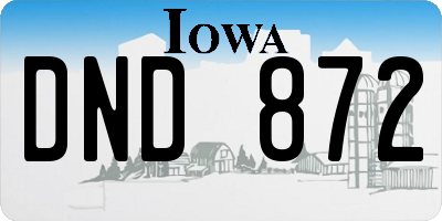 IA license plate DND872