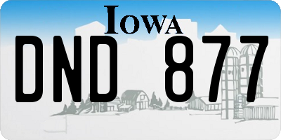 IA license plate DND877