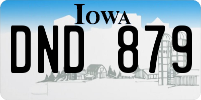 IA license plate DND879