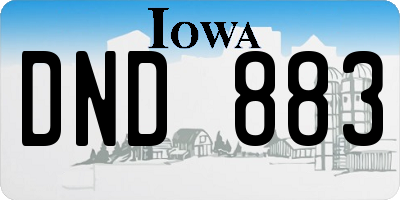 IA license plate DND883