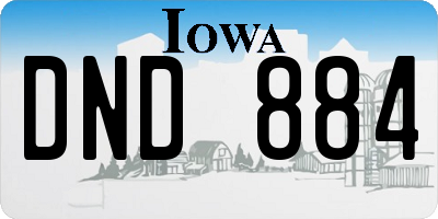 IA license plate DND884
