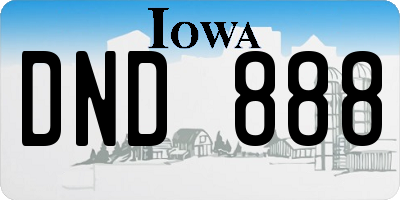 IA license plate DND888