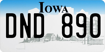 IA license plate DND890