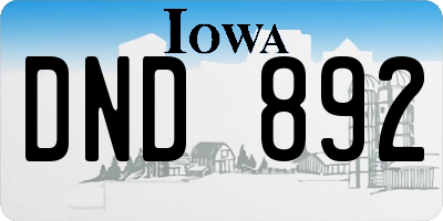 IA license plate DND892