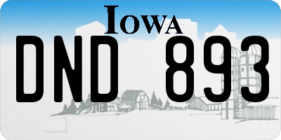 IA license plate DND893