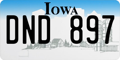 IA license plate DND897