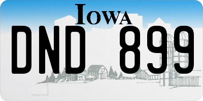 IA license plate DND899