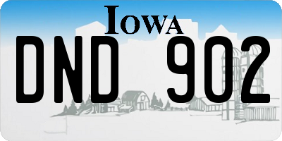 IA license plate DND902