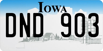 IA license plate DND903