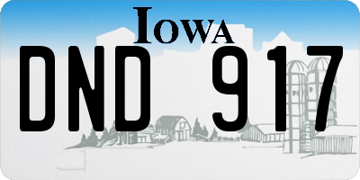 IA license plate DND917