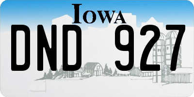 IA license plate DND927
